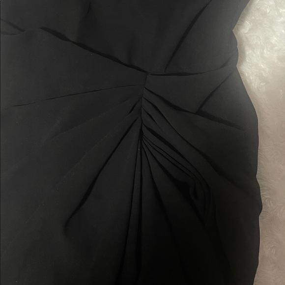 BLACK UNDERWIRE DETAIL DRAPED MIDI DRESS - Picture 6 of 9